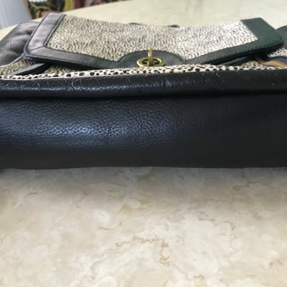 Fossil Amelia Black Leather and Speckled Calf Hair Backpack Convertible Bag main image 10